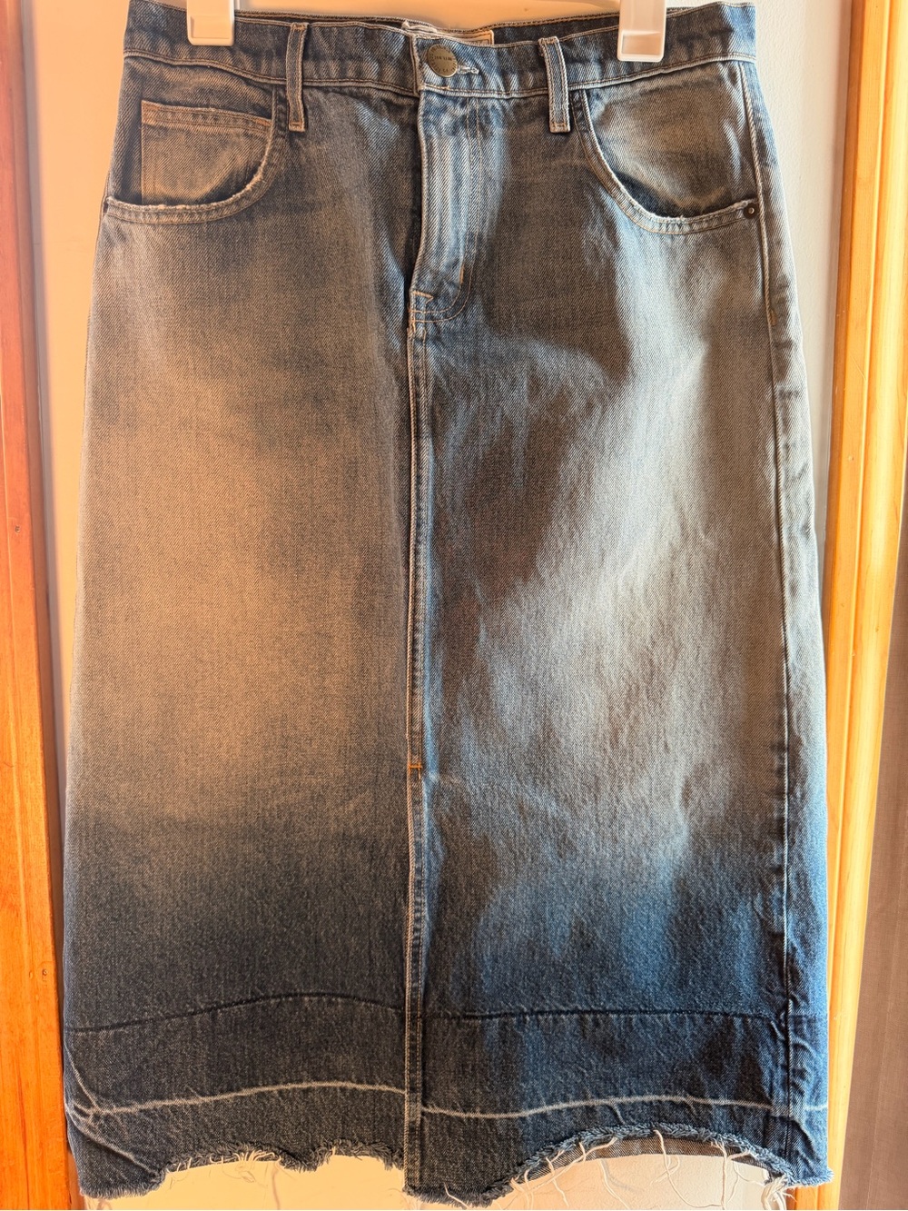 Current/Elliott Denim 100% Cotton Midi Skirt Size 28